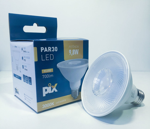 Lâmpada Led Par30 9,8w 3000k - Pix Cor da luz 3000K (Branco-Quente) 110V/220V