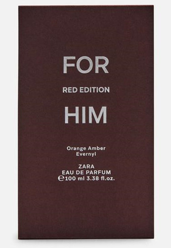 Perfume Zara For Him Red Edition Edp 100ml Nuevo Hombre