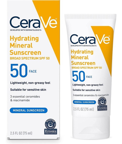 Cerave Mineral De Protección Solar Hidratante Spf50 Rostro