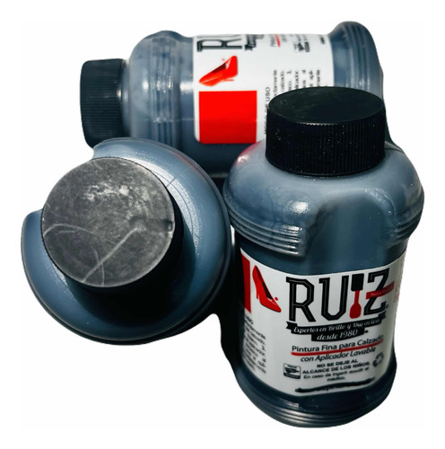 Pinturas Ruiz P/calzado Clínico Pack/3 Frascos Pintura Negra