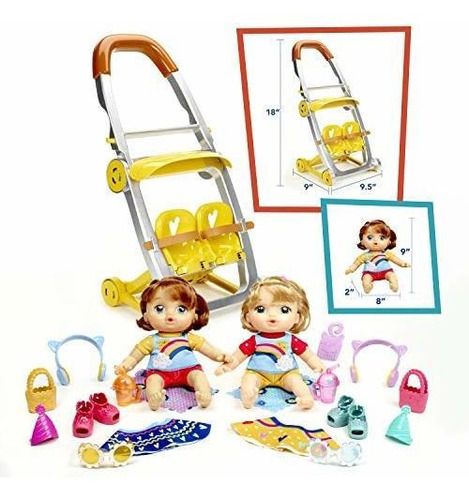 Baby Alive Ba Ltls Shop N Stroll Twins, Estándar