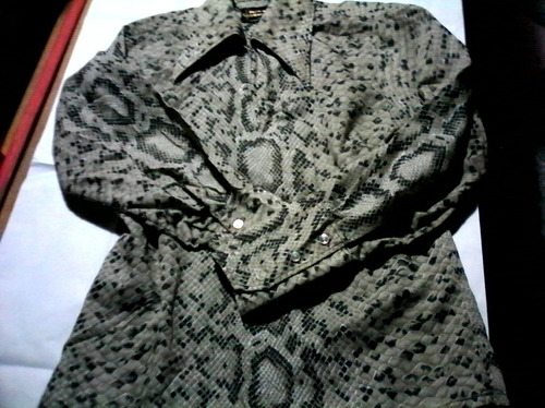 Camisa Animal Print-gotic Style-retro-cuello Pico-puños Anch