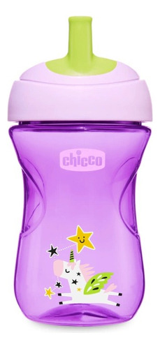 Vaso para bebés antiderrame Chicco Advanced Cup con sorbete color rosa de 266mL