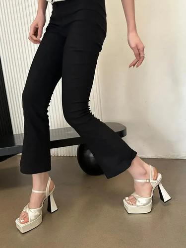 Sandalias Elegantes Con Correa De Tacón Alto Para Mujer
