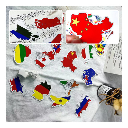 X Pegatinas De País, Pegatinas Con Banderas, Apliques, 100