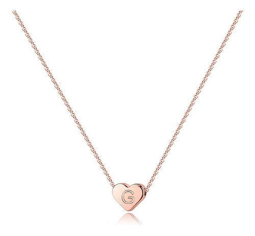 Turandoss Collar Con Inicial Pequeña En Forma De Corazón, Co