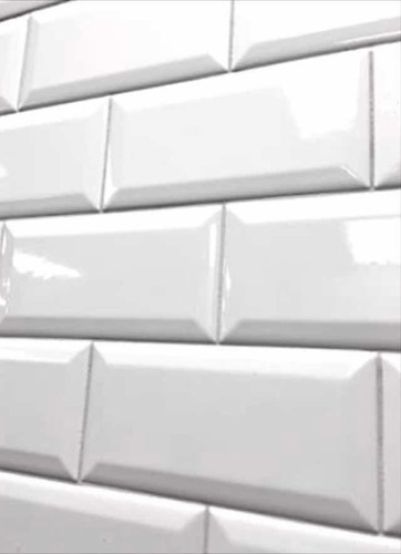Ceramica Biselada 7.5x15 Acuarela New York Blanca 1era