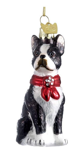 Adorno De Cristal Noble Gems Boston Terrier Para Navidad