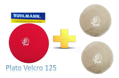Imagen 1 de 7 de Pad Pulir + Disco Adaptador Amoladora Taladro Tigre Discos