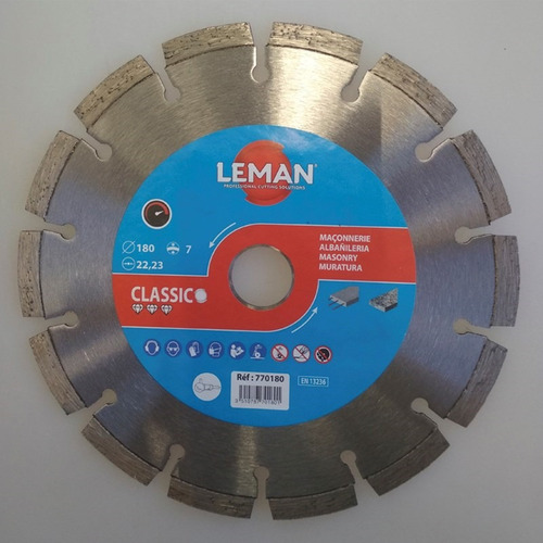 Disco Diamantado Laser Pro Leman 180x7x2,5x22,23mm