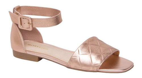 Bottero -sandália Rasteira Couro Metalizado Ouro Rosa-342506