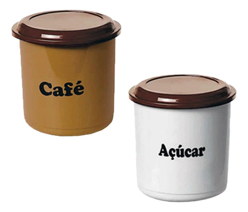 Conjunto 2 Potes Açúcar E Café 2 Litros Para Cozinha