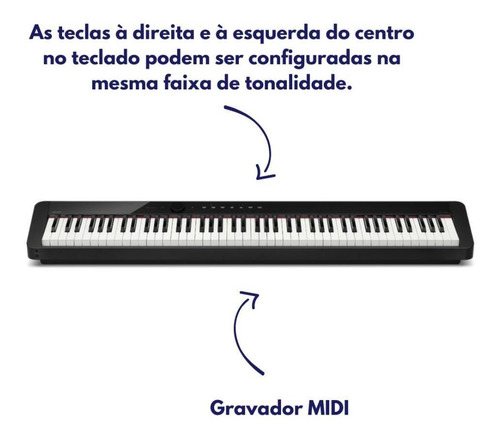Imagem 6 de 8 de Piano Casio Privia Digital Preto Bluetooth Px-s1000bkc2-br