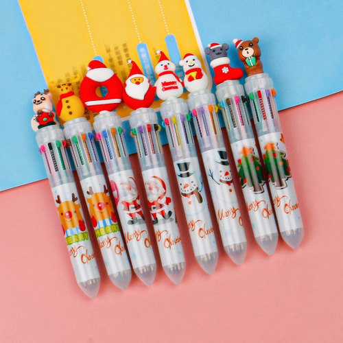 Presente De Natal Desenho Animado De Dez Cores Clique Em