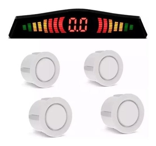 Sensor Estacionamento Ré Onix 4 Pontos Branco Display Led