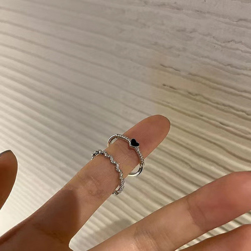 Juego De 10 Anillos De Dedo Ajustables Con Forma De Corazón