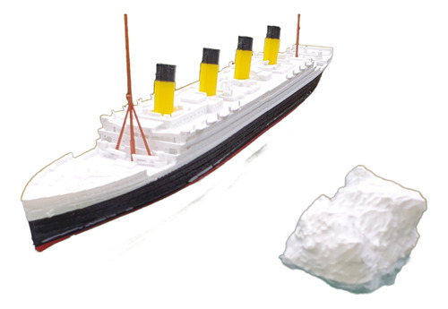 Titanic Juguete 50cm 2 Partes + 2 Iceberg (flota Vertical) Se Parte Al Medio