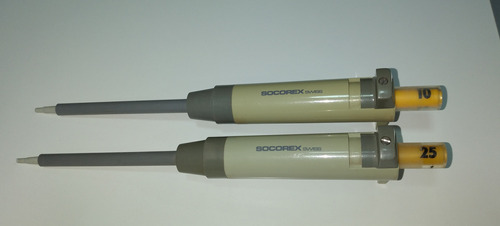 2 Micropipetas Socorex Swiss: 10 Ui Y 25 Ul