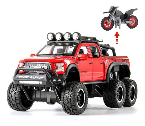 1:28 Metal Autos Ford Raptor F150 Edición Miniatura Tuning