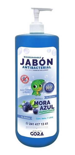 Jabón Líquido Antibacterial Para Manos Mora Azul 1 Litro