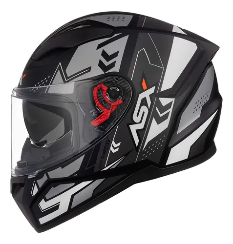 Capacete Moto Asx City Sv Diagon Preto Fosco Prata Grafite