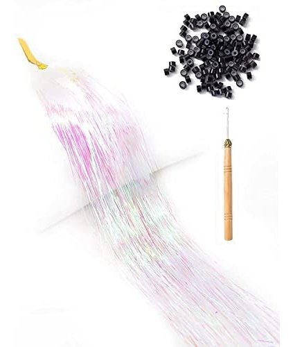 Sedfzo 47 Inch Hair Tinsel Glitter Extensiones Kit - 963gr