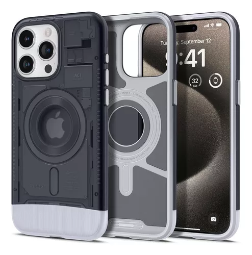 Case Compatible Con Apple iPhone 15 Pro Max Graphite Spigen