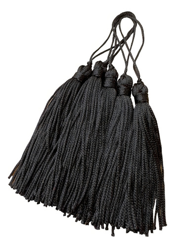 100 Franja Pingente Tassel Seda 8cm- Escolha A Cor Cor Preto