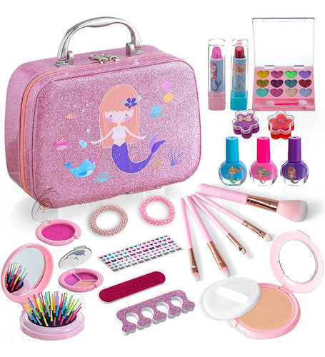 Kit De Maquillaje Lavable 24 Piezas Para Niñas Pequeñas