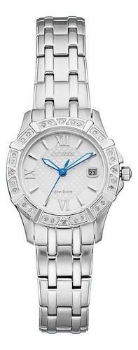 Citizen Ladies Silhouette Diamond Ew2360-51a ...... Dcmstore Color de la correa Gris Color del bisel Plateado Color del fondo Blanco