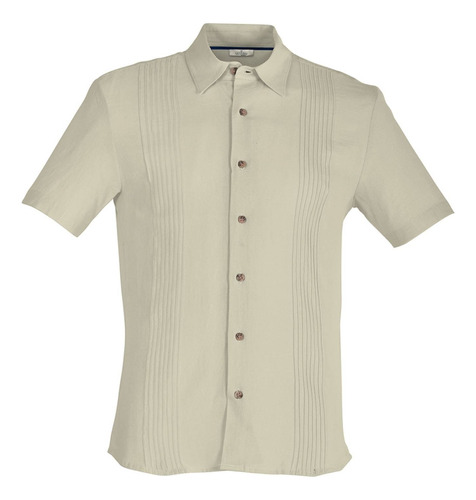 Camisa Guayabera Talla Grande 8 Xl Manga Corta Beige 8xl