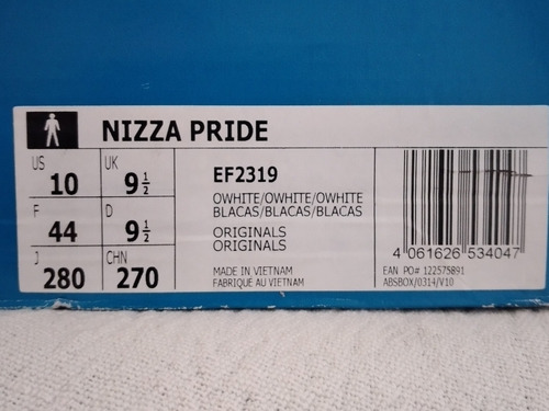 Zapatillas adidas Original's Nizza Pride 42.5 9 1/2 Uk