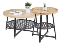 Comprar Set De Mesas Ratonas Jannet Tapa Madera 50cm Y 80cm