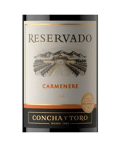 Vinho Tinto Chileno Carmenere Reservado 750ml Concha Y Toro