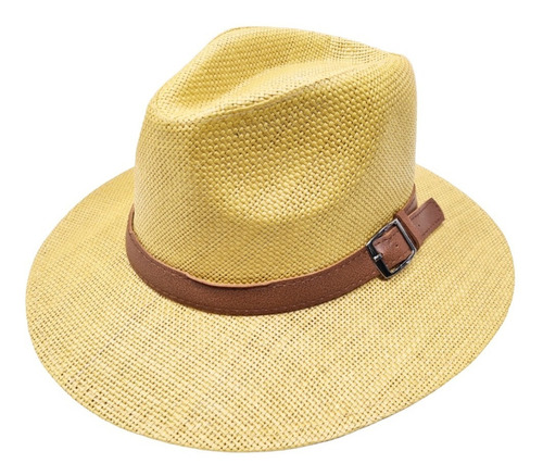 Sombrero Tipo Panama Cinta Cuerina Verano