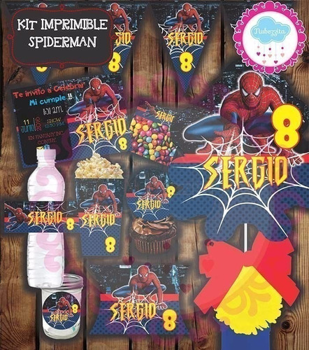 Kit Imprimible Editable Cumpleaños Spiderman