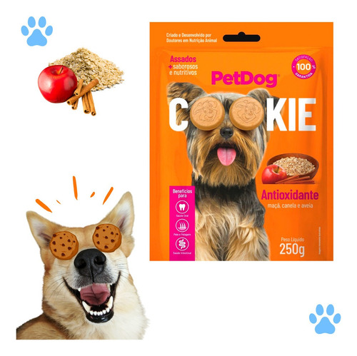 Biscoito Cookie Para Cachorro Petdog Petisco Premium 250g