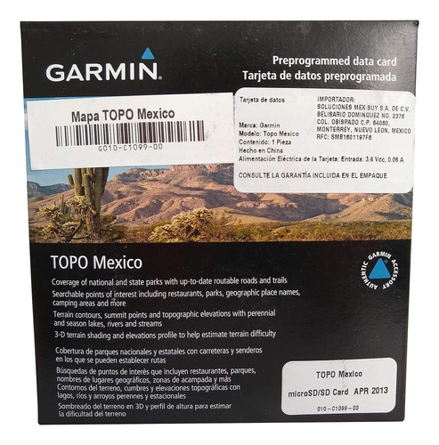 Garmin Topo Mexico 010-c1099-00 Micro Sd / Sd 