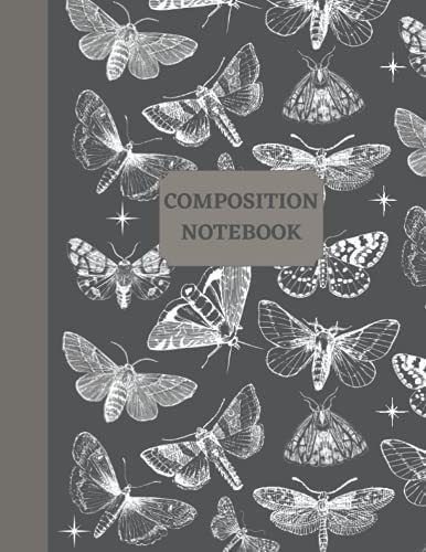 Libro: Composition Notebook: Cottagecore Moth College Ruled