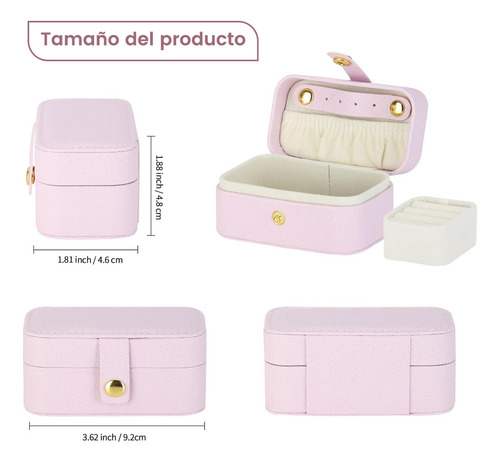 Alajero Organizador De Joyas, Joyero Mini De Viaje Cajas Rosa