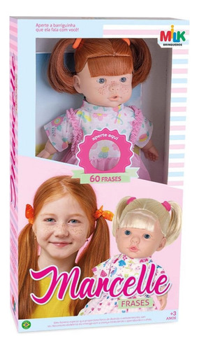 Boneca Reborn Marcelle Ruiva Fala 60 Frases +bolsinha Boneca