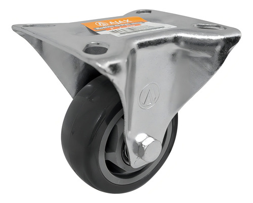 Rodízio Roda Fixo Pvc Cinza Reforçado Móveis 3 75mm