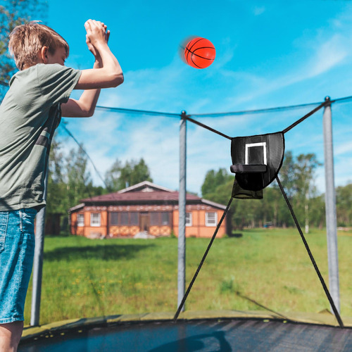 Aro De Baloncesto Para Trampolín Con Bomba De Negro 45x35cm