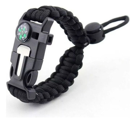 3x Pulsera Paracord Supervivencia Pedernal Silbato Brújula