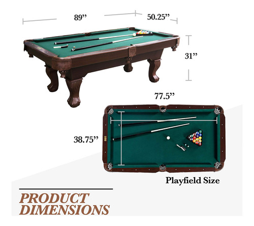 Juego De Mesa De Billar Con Bola Y Palo De Taco Color Del Paño