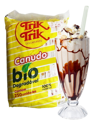 250 Canudo Plastico Grosso Milk Shake Sucos Transparente 8mm