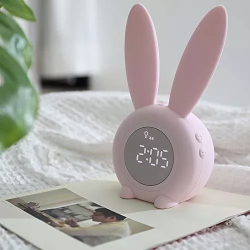 Reloj Despertador para niños, Reloj Digital Coikes Rabbit con luz