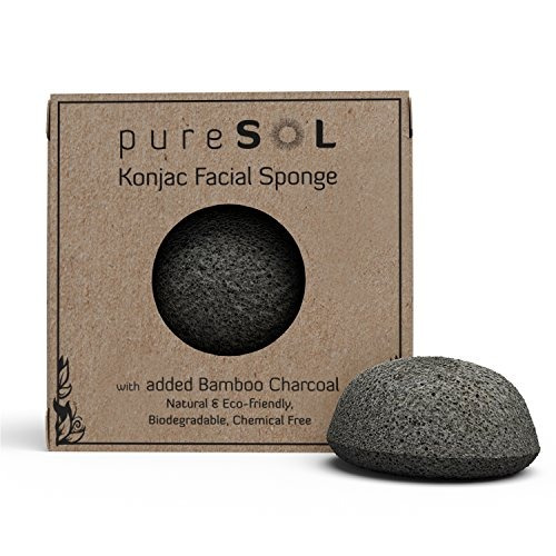 Esponja Facial De Konjac Purasol - Carbón Activado - Regalo