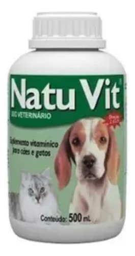 Natu Vit Suplemento Vitaminico Para Cães E Gatos 500ml