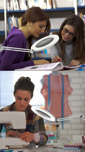 Imagen 8 de 9 de Lampara Led Con Lupa Aro Luz Tonos C/base 60cm Cosmetologia